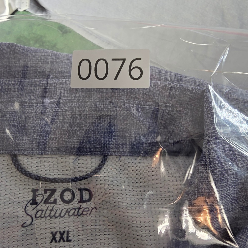 IZOD Saltwater Fishing Shirt‎ Mens XXL Blue Excellent Short Sleeve Mesh Vent - Picture 8 of 8